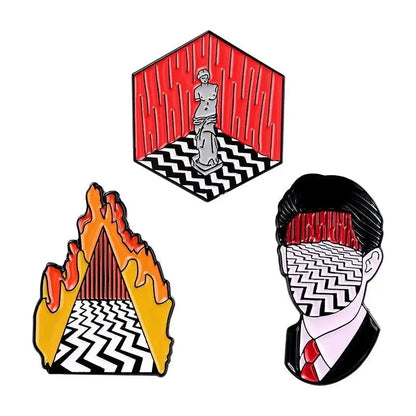 Funny TV Twin Peaks Enamel Pins Venus Badges Lapel pins Brooches Women Men Jewelry Accessories For Gifts SS69