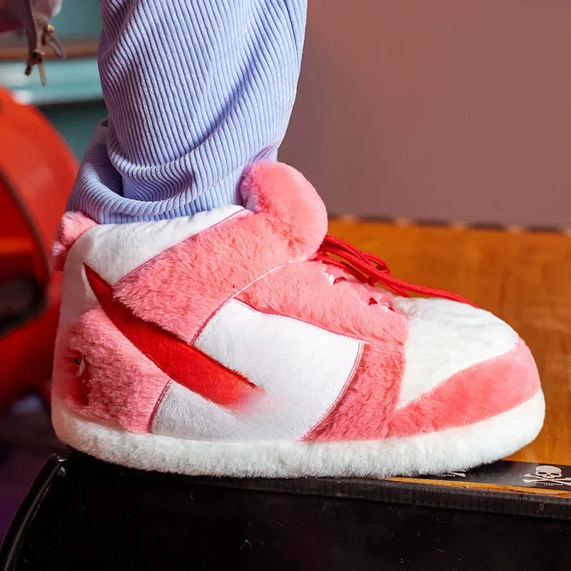 Funny Tiktok chubby cotton slippers Indoor home floor plush shoes for men and women lovers SS69