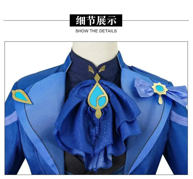 Furina Cosplay Costume Wig Hair Impact Fontaine Focalors with Hat Black Suits High Heel Cosplay Shoes for Women Outfits - SS69