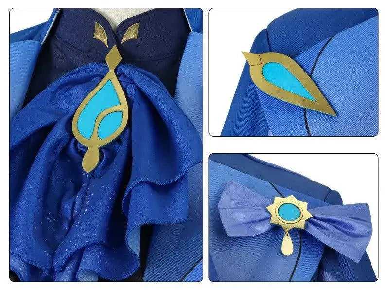 Furina Cosplay Costume Wig Hair Impact Fontaine Focalors with Hat Black Suits High Heel Cosplay Shoes for Women Outfits - SS69