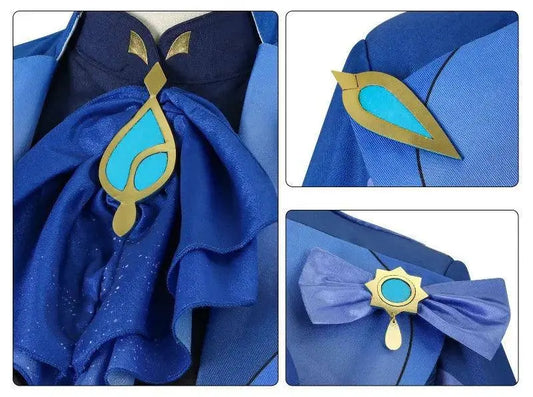 Furina Cosplay Costume Wig Hair Impact Fontaine Focalors with Hat Black Suits High Heel Cosplay Shoes for Women Outfits - SS69