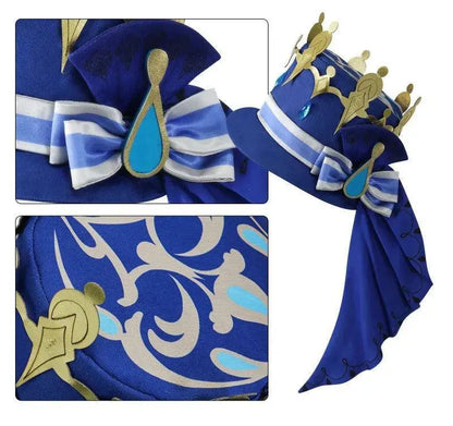 Furina Cosplay Costume Wig Hair Impact Fontaine Focalors with Hat Black Suits High Heel Cosplay Shoes for Women Outfits - SS69