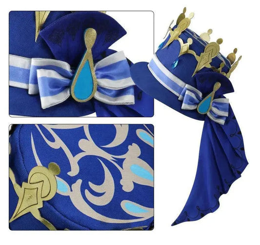 Furina Cosplay Costume Wig Hair Impact Fontaine Focalors with Hat Black Suits High Heel Cosplay Shoes for Women Outfits - SS69