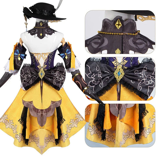 Game Genshin Impact Navia Cosplay Costume Full Set With Hat Wig Dress Uniform For Women Halloween Party Carnival Girls Outfit SS69