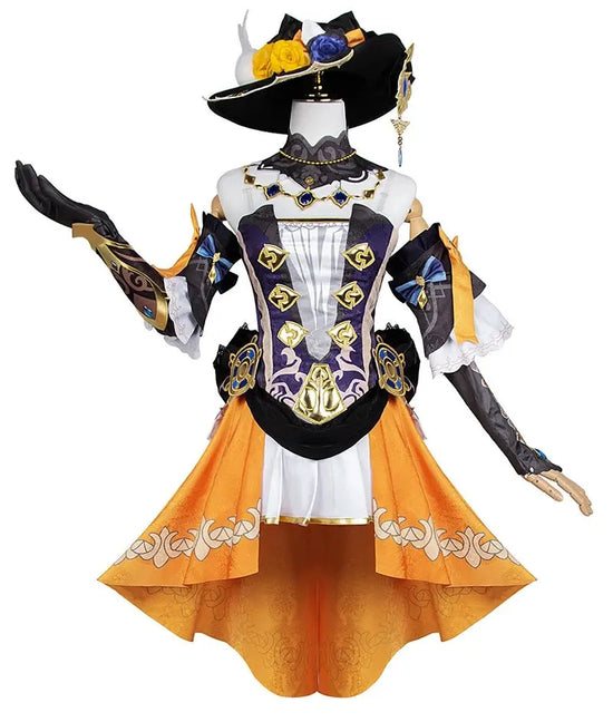 Game Genshin Impact Navia Cosplay Costume Full Set With Hat Wig Dress Uniform For Women Halloween Party Carnival Girls Outfit SS69