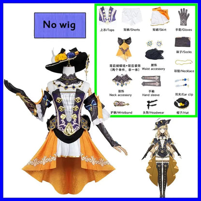 Game Genshin Impact Navia Cosplay Costume Full Set With Hat Wig Dress Uniform For Women Halloween Party Carnival Girls Outfit SS69 148.69 Costume / XS / Genshin Impact