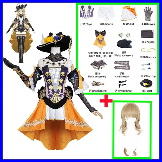 Game Genshin Impact Navia Cosplay Costume Full Set With Hat Wig Dress Uniform For Women Halloween Party Carnival Girls Outfit SS69 180.69 Costume wig / 3XL / Genshin Impact