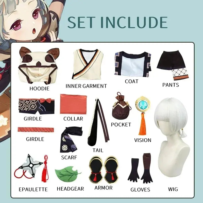 Game Genshin Impact Sayu Cosplay Costume Adult Carnival Uniform Wig Anime Halloween Party Costumes Masquerade for Women Outfits SS69 143.69 Costume Wig / XL / Genshin Impact