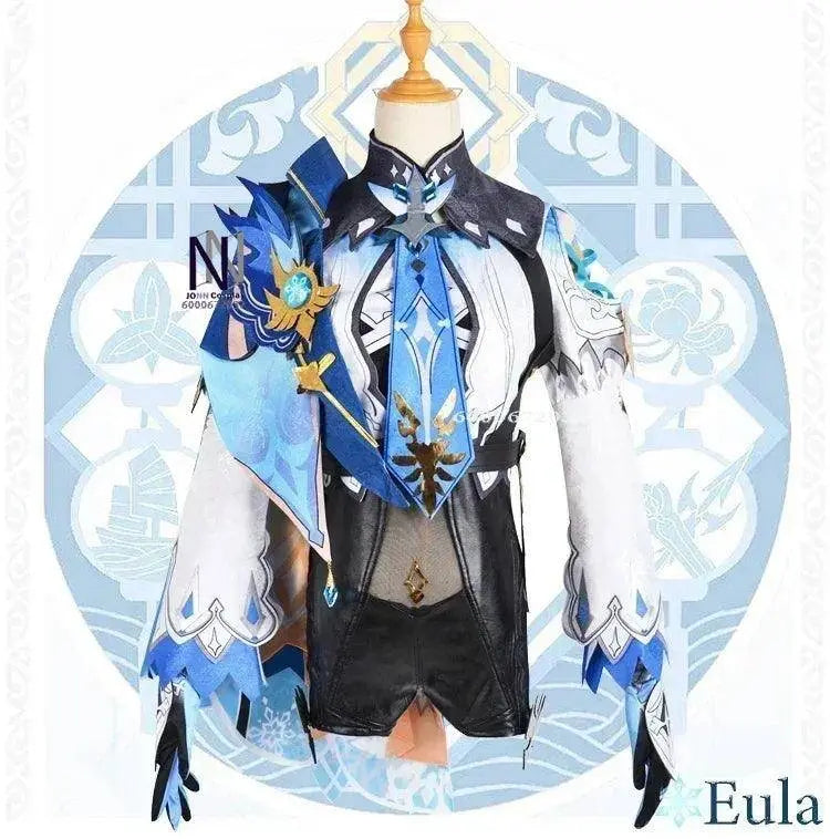 Genshin Impact Eula Cosplay Costume Adult Carnival Uniform Wig Anime Halloween Party Costumes for Women Game Character Outfits SS69