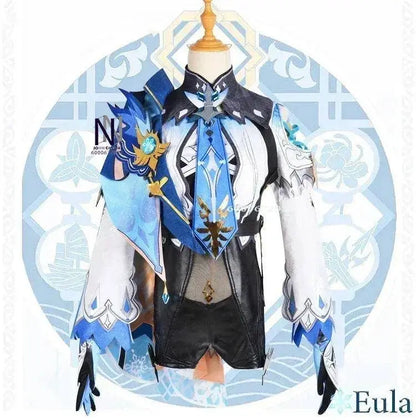 Genshin Impact Eula Cosplay Costume Adult Carnival Uniform Wig Anime Halloween Party Costumes for Women Game Character Outfits SS69