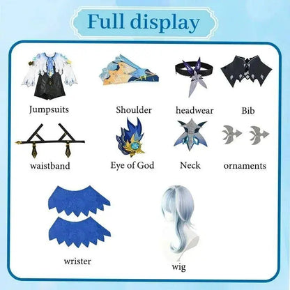 Genshin Impact Eula Cosplay Costume Adult Carnival Uniform Wig Anime Halloween Party Costumes for Women Game Character Outfits SS69