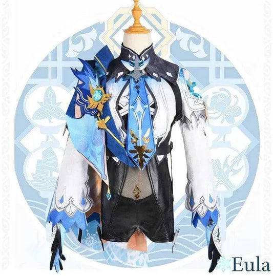 Genshin Impact Eula Cosplay Costume Adult Carnival Uniform Wig Anime Halloween Party Costumes for Women Game Character Outfits SS69