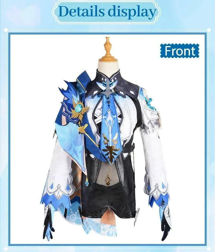 Genshin Impact Eula Cosplay Costume Adult Carnival Uniform Wig Anime Halloween Party Costumes for Women Game Character Outfits SS69