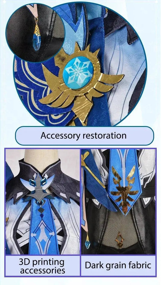 Genshin Impact Eula Cosplay Costume Adult Carnival Uniform Wig Anime Halloween Party Costumes for Women Game Character Outfits SS69