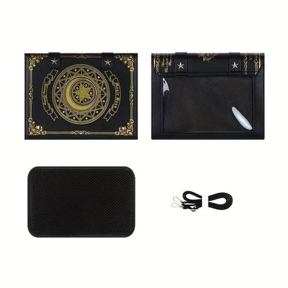 Geometric Star & Moon Magic Book Crossbody Shoulder Bag, Women'S Sweet JK Uniform Style, Anime-Inspired Faux Leather Purse with Magnetic Closure, PVC Lining, Japanese Kawaii Fashion SS69