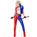 Girls Suicide Harley Cosplay Costumes Joker Squad Quinn Clown Jacket Pants Sets Christmas Halloween Party Fancy Dress  for Women - SS69