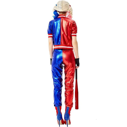 Girls Suicide Harley Cosplay Costumes Joker Squad Quinn Clown Jacket Pants Sets Christmas Halloween Party Fancy Dress  for Women - SS69