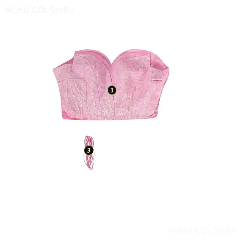 Glinda Wicked Cosplay Costume Disguise Adult Women Pink Dress Halo Roleplay Female Dresse Fantasy Outfit Halloween Carnival Suit SS69 164.69 only dress and rope / M