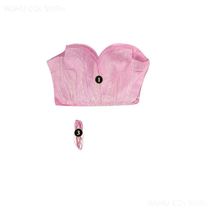 Glinda Wicked Cosplay Costume Disguise Adult Women Pink Dress Halo Roleplay Female Dresse Fantasy Outfit Halloween Carnival Suit SS69 164.69 only dress and rope / M