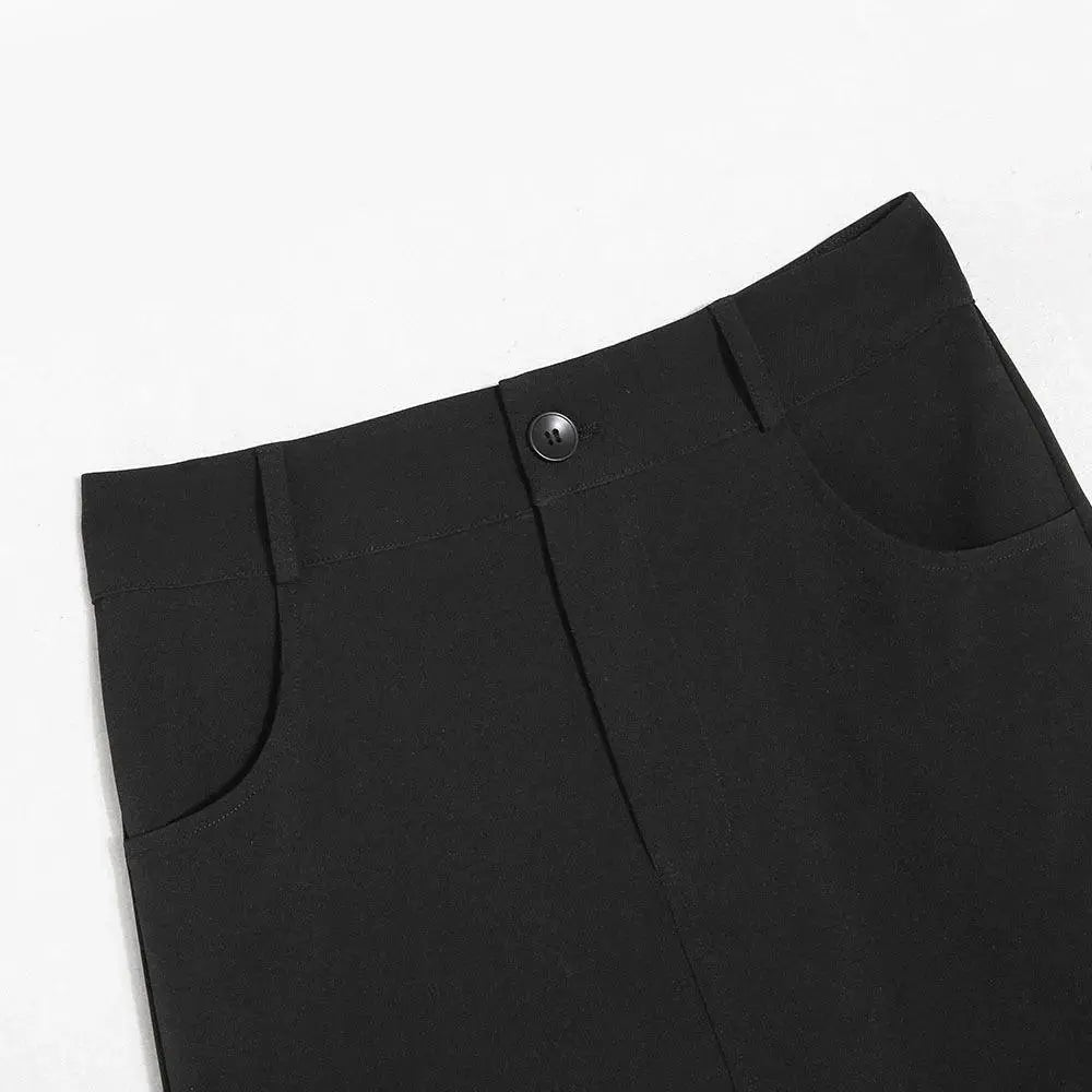 Goth Dark Elegant Mall Gothic Trumpet Women Midi Skirts Grunge High Waist Split Sexy Club Long Skirt Slim Party Streetwear - SS69