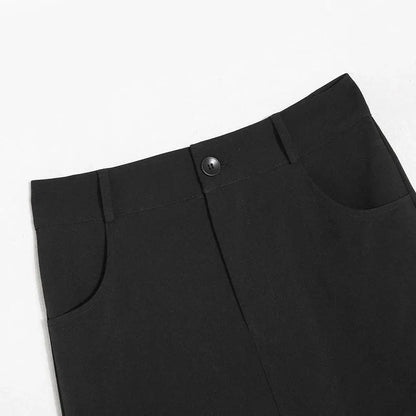 Goth Dark Elegant Mall Gothic Trumpet Women Midi Skirts Grunge High Waist Split Sexy Club Long Skirt Slim Party Streetwear - SS69