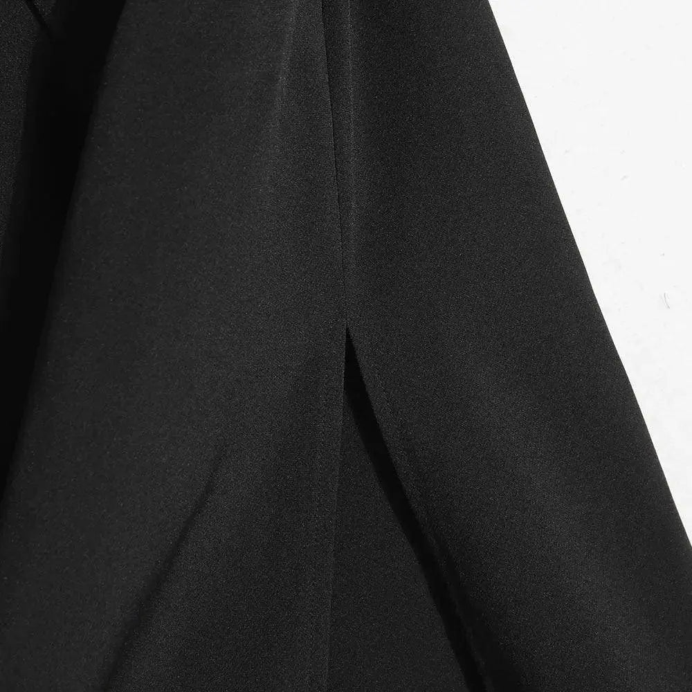 Goth Dark Elegant Mall Gothic Trumpet Women Midi Skirts Grunge High Waist Split Sexy Club Long Skirt Slim Party Streetwear - SS69
