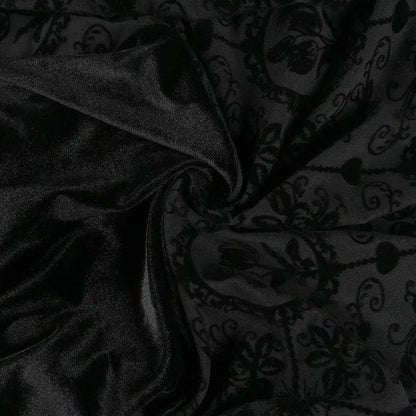 Goth Dark Elegant Vintage Mall Gothic Velvet Dresses Grunge Punk Style Flocked Bandage Dress Women Flare Sleeve Party Alt Outfit SS69