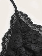 Goth Grunge Punk Black Lace Patchwork Halter Top Y2K - SS69