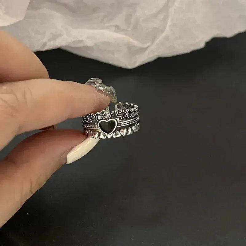 Gothic Fashion Rings For Women Girls Crystal Black Spider Open Ring Hip Hop Punk Irregular Animal Finger Jewelry Halloween Gift SS69 7.69 10
