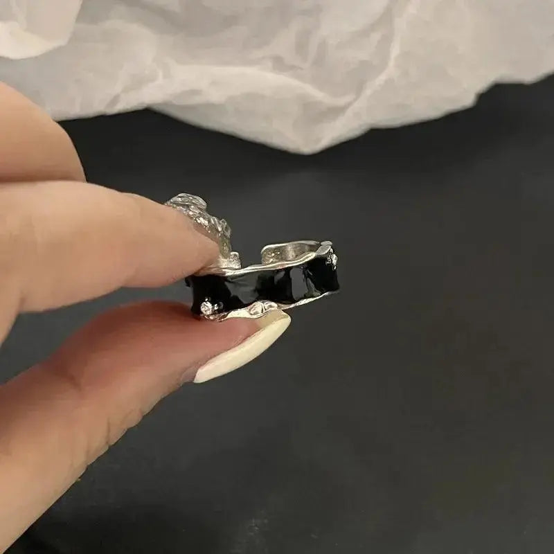 Gothic Fashion Rings For Women Girls Crystal Black Spider Open Ring Hip Hop Punk Irregular Animal Finger Jewelry Halloween Gift SS69 6.69 8