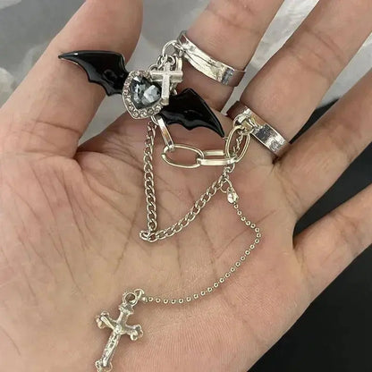 Gothic Fashion Rings For Women Girls Crystal Black Spider Open Ring Hip Hop Punk Irregular Animal Finger Jewelry Halloween Gift SS69 8.69 2