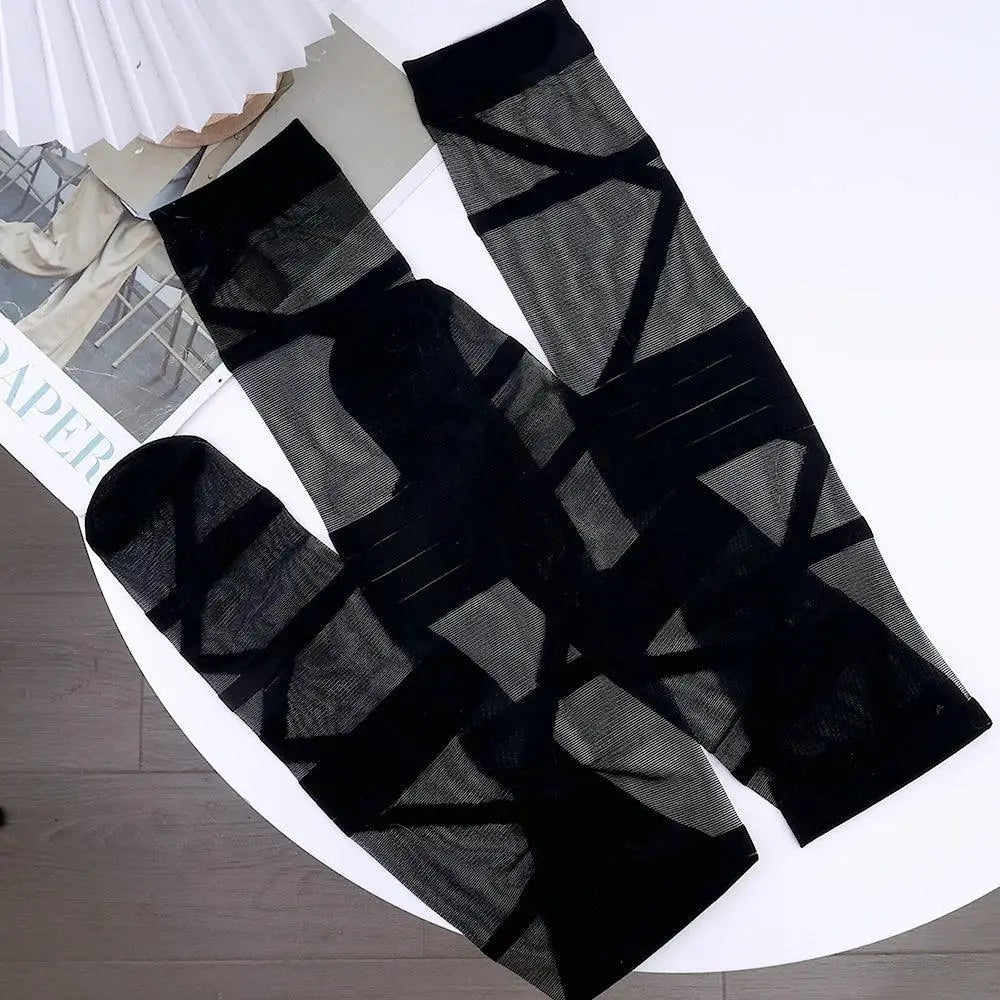 Gothic Lolita Stockings for Women Ultra-thin Transparent Silk Socks Thigh High Long Sock Y2k Girls Knee High Socks Stockings.