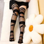Gothic Lolita Stockings for Women Ultra-thin Transparent Silk Socks Thigh High Long Sock Y2k Girls Knee High Socks Stockings SS69