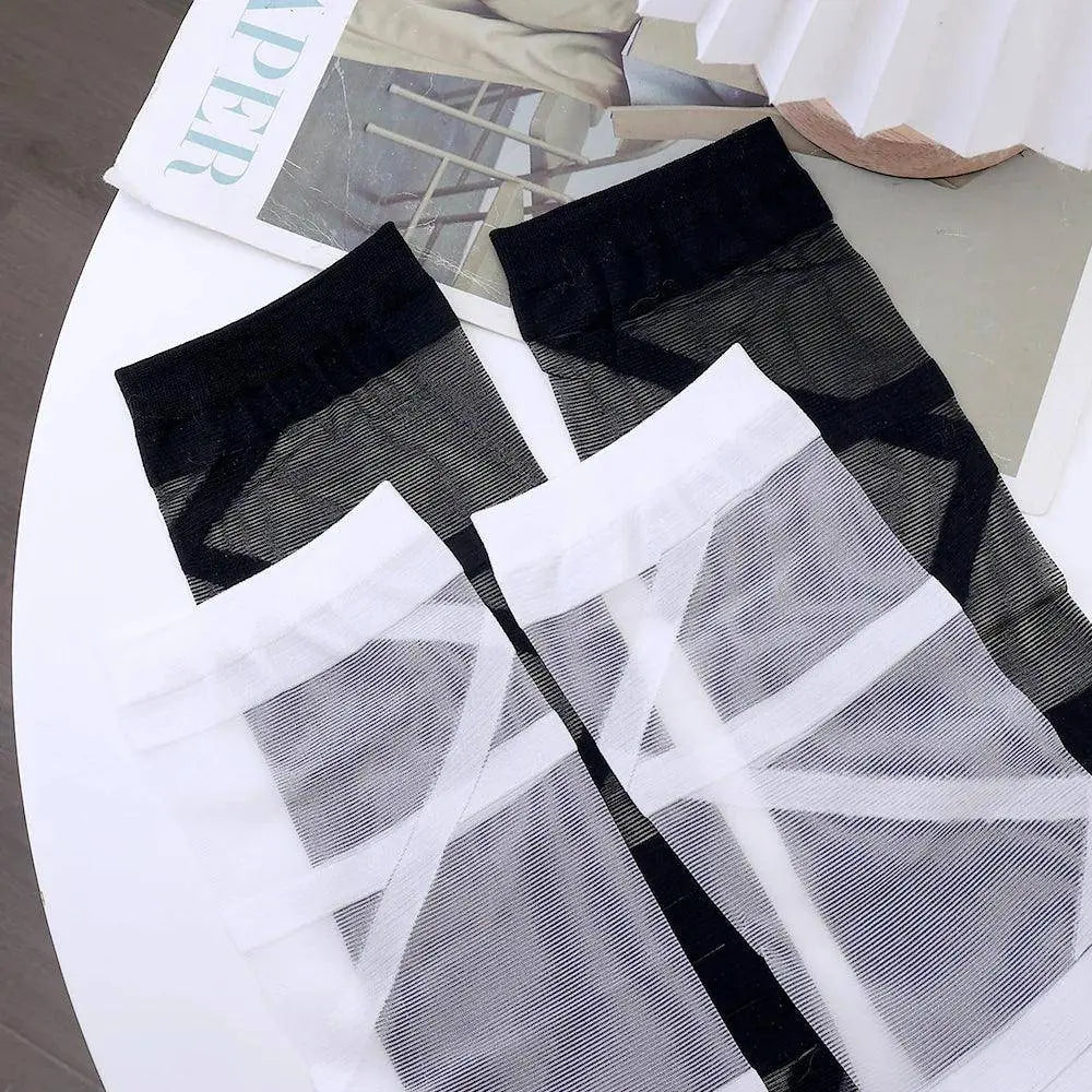 Gothic Lolita Stockings for Women Ultra-thin Transparent Silk Socks Thigh High Long Sock Y2k Girls Knee High Socks Stockings SS69