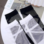 Gothic Lolita Stockings for Women Ultra-thin Transparent Silk Socks Thigh High Long Sock Y2k Girls Knee High Socks Stockings SS69
