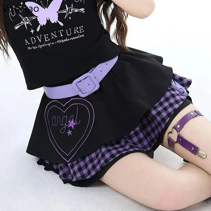 Gothic Punk Lolita Style Cake Skirt Women Sweet High Waist Ruffles Pink Black Y2k Mini Skirts Girls Harajuku Vintage Short Skirt - SS69