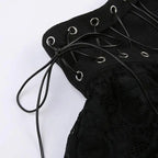 Gothic Skater Punk Vintage High Wasit Skirt Women's Zipper Front Japanese Style Kawaii Black Harajuku Cosplay Mini Skirts SS69