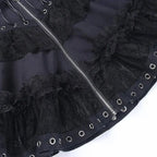 Gothic Skater Punk Vintage High Wasit Skirt Women's Zipper Front Japanese Style Kawaii Black Harajuku Cosplay Mini Skirts SS69