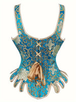 Gothic Steampunk 1780's Style Stays Overbust Corset Top, Elegant Overbust Corset Top For Party & Performance, Women's Clothing SS69