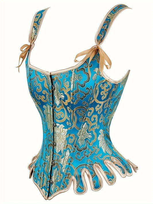 Gothic Steampunk 1780's Style Stays Overbust Corset Top, Elegant Overbust Corset Top For Party & Performance, Women's Clothing SS69