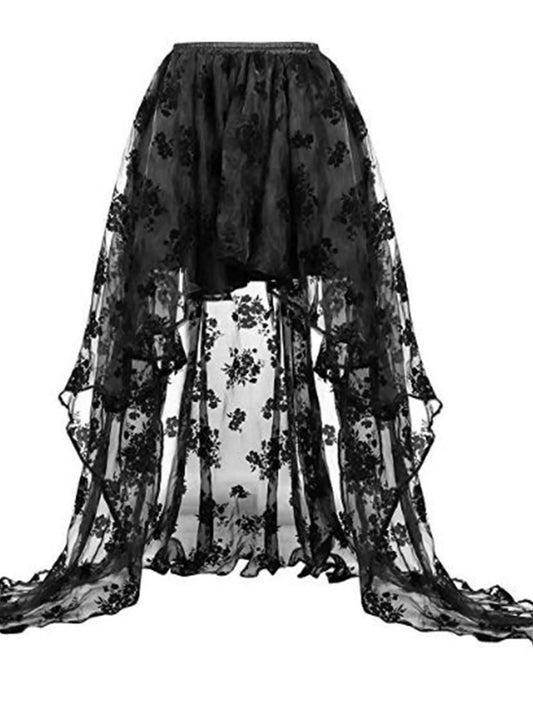 Gothic Style Off Shoulder Costumes, Vintage Contrast Lace Button Decor Carnival Costume, Women's Clothing - SS69