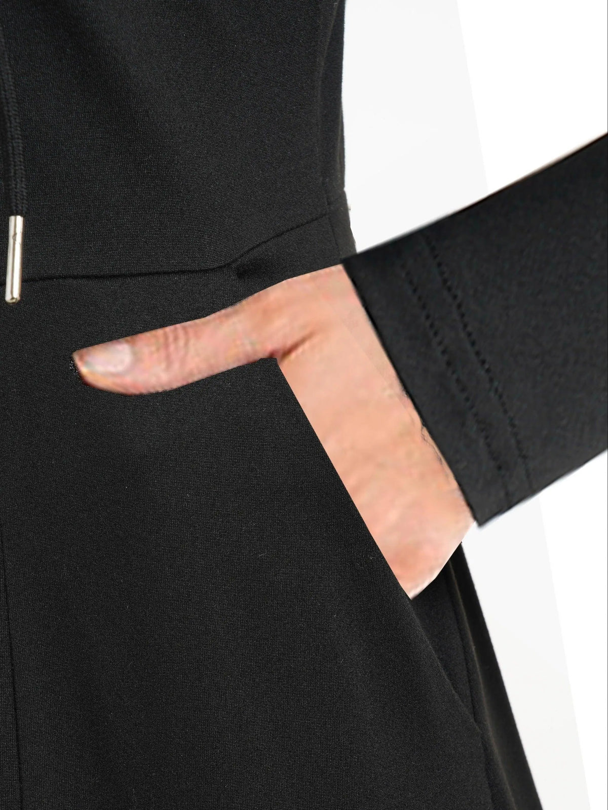 Gothic Style Zip Up Jacket, Casual Long Sleeve Hooded Extra-long Swallowtail Jacket For Holiday & Cosplay, Women's Clothing SS69