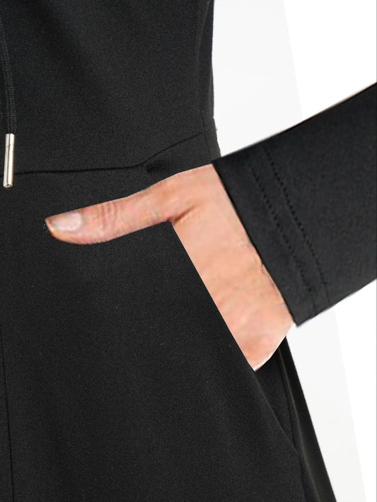 Gothic Style Zip Up Jacket, Casual Long Sleeve Hooded Extra-long Swallowtail Jacket For Holiday & Cosplay, Women's Clothing SS69