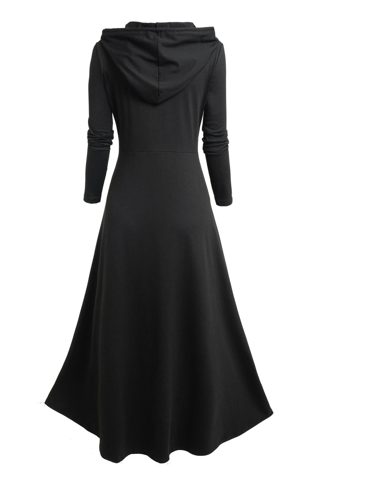 Gothic Style Zip Up Jacket, Casual Long Sleeve Hooded Extra-long Swallowtail Jacket For Holiday & Cosplay, Women's Clothing SS69