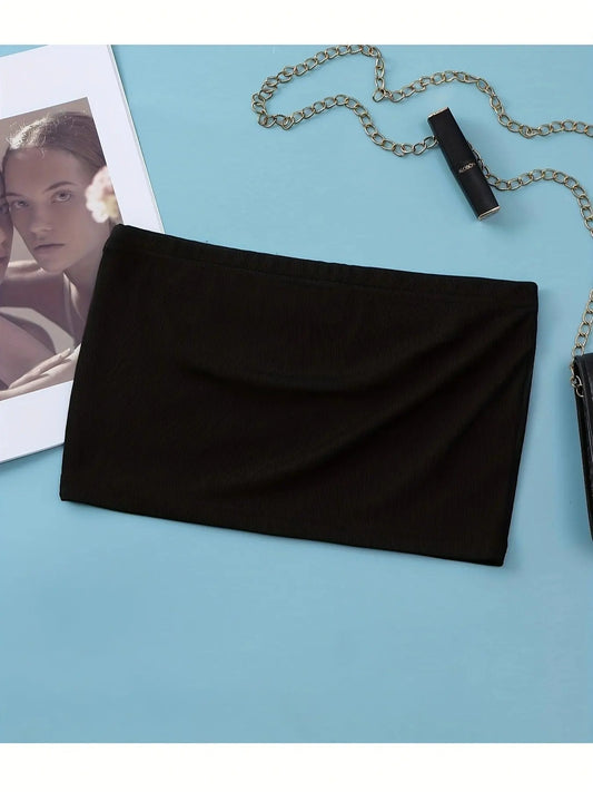 Graphic Print Tube Top, Y2K Summer Sleeveless Top, Women's Clothing - SS69