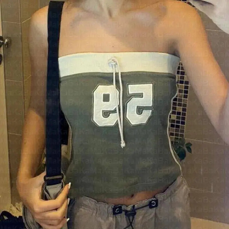 Grunge Crop Top Vintage Punk Women Top Y2K Clothes - SS69