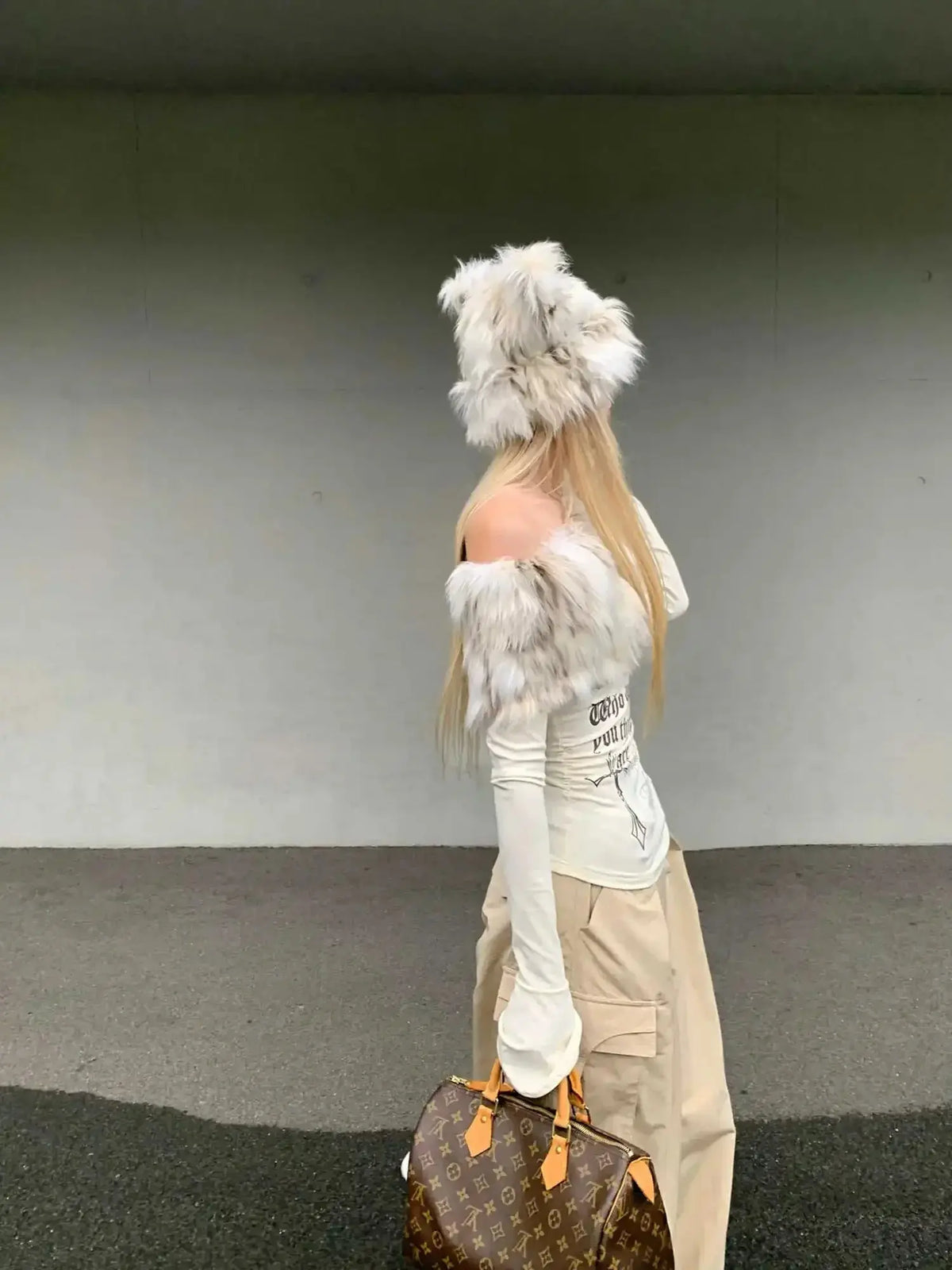 Gyaru Korean Fashion Clothing Autumn and Winter Women's Shoujo Y2k Coquette T-Shirt Slant Neck T-Shirt Long Sleeve Cropped Top SS69