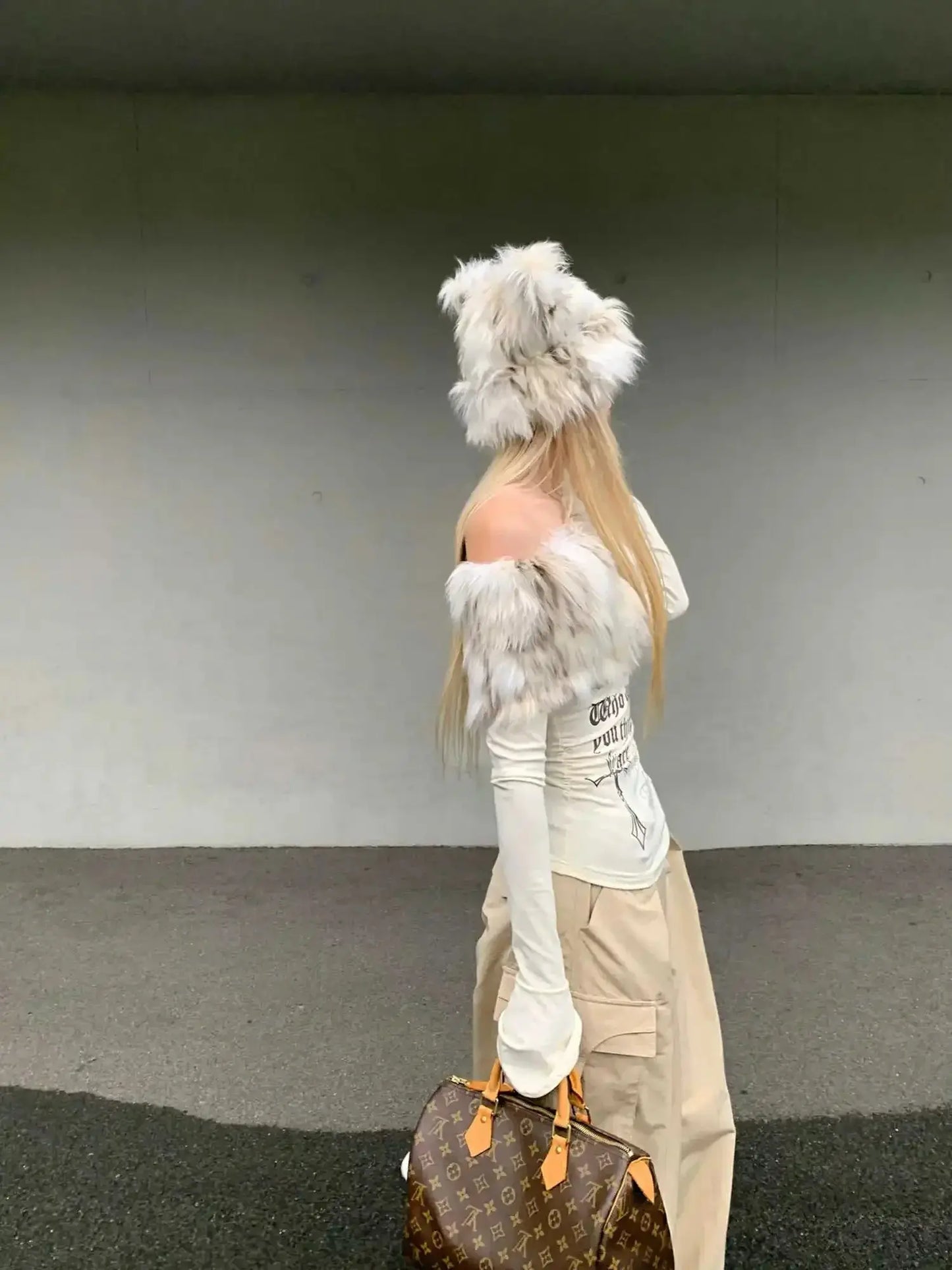 Gyaru Korean Fashion Clothing Autumn and Winter Women's Shoujo Y2k Coquette T-Shirt Slant Neck T-Shirt Long Sleeve Cropped Top SS69