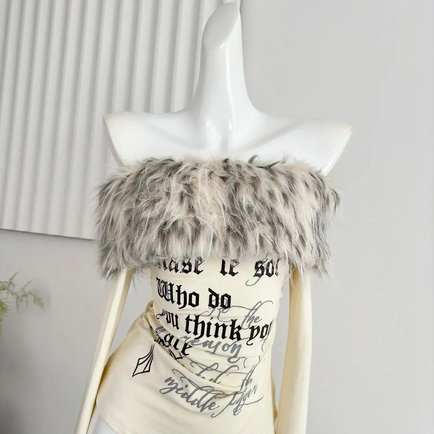 Gyaru Korean Fashion Clothing Autumn and Winter Women's Shoujo Y2k Coquette T-Shirt Slant Neck T-Shirt Long Sleeve Cropped Top SS69