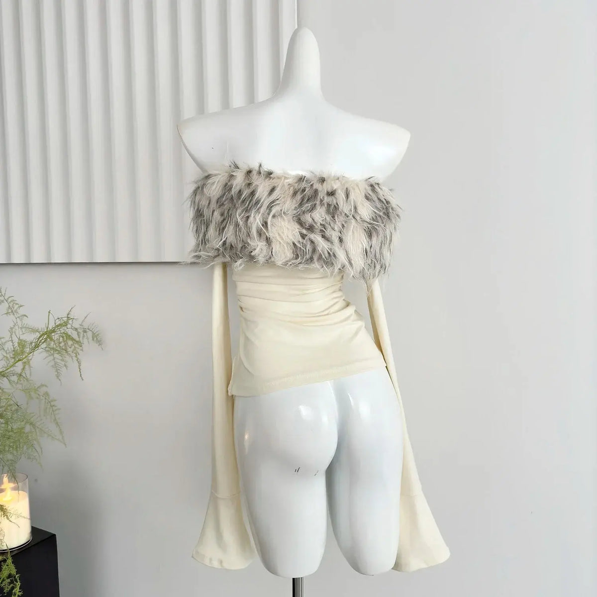 Gyaru Korean Fashion Clothing Autumn and Winter Women's Shoujo Y2k Coquette T-Shirt Slant Neck T-Shirt Long Sleeve Cropped Top SS69